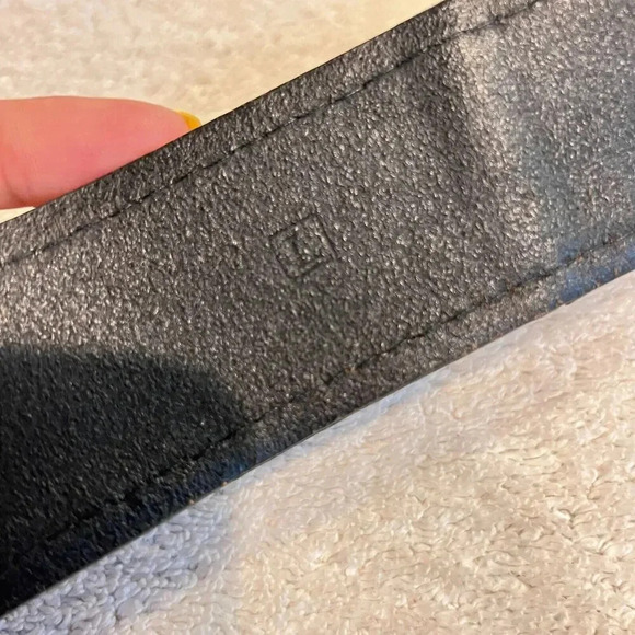 Fossil Womens Black Genuine Leather Belt 2" Wide Buckle Max 40" Classic Chic - Picture 5 of 11